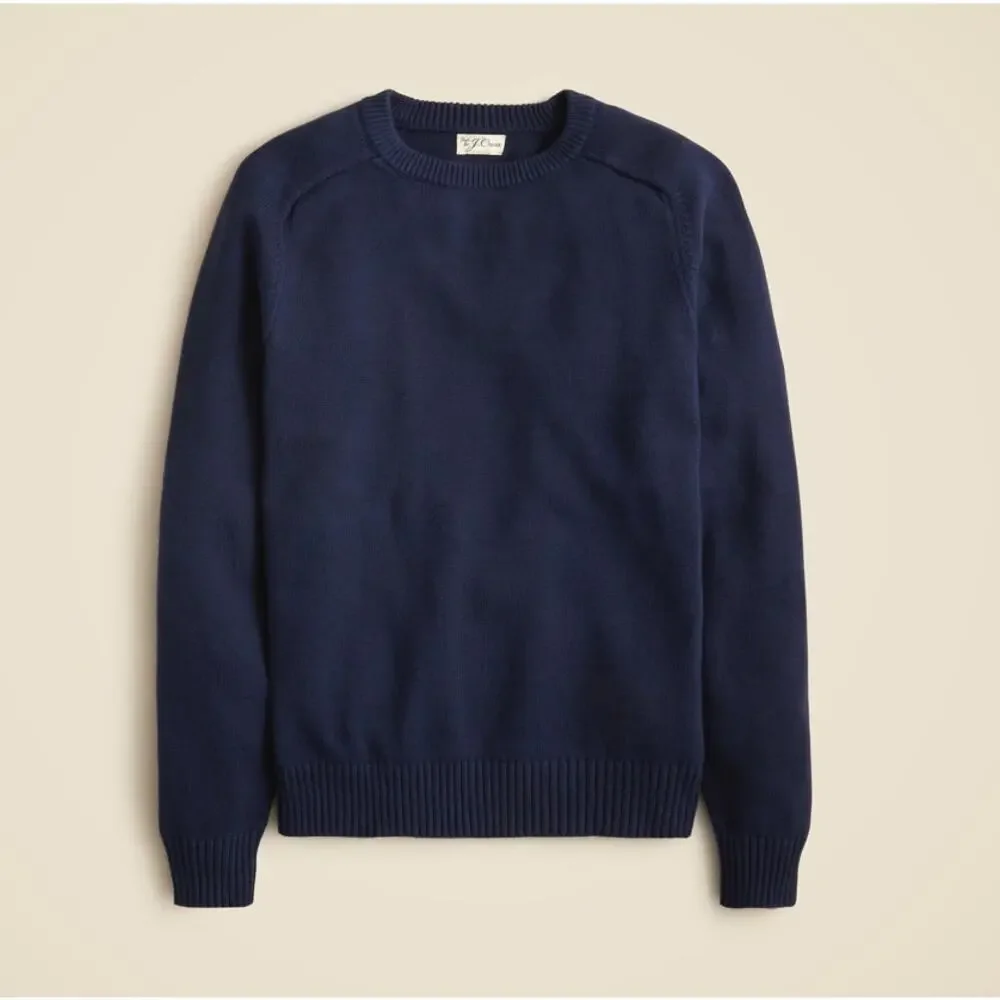 J.Crew Knit Heritage Cotton Crew Neck Sweater Mens S Navy Pullover Long Sleeve